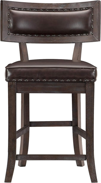 Lexicon Palladium Counter Height Dining Chair (Set of 2), Cherry/Espresso