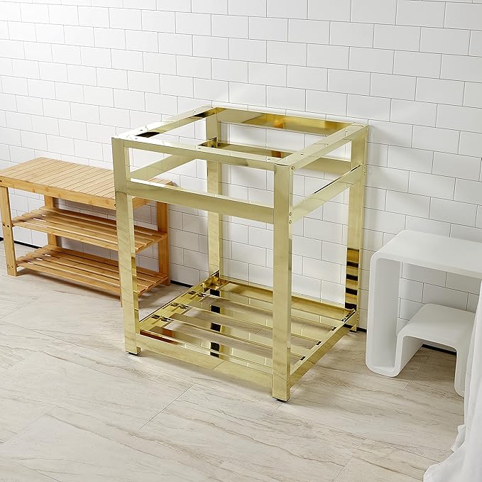 Kingston Brass VSP2522A2 Kingston Commercial Console Sink Base, 25 x 22 x 30, Polished Brass