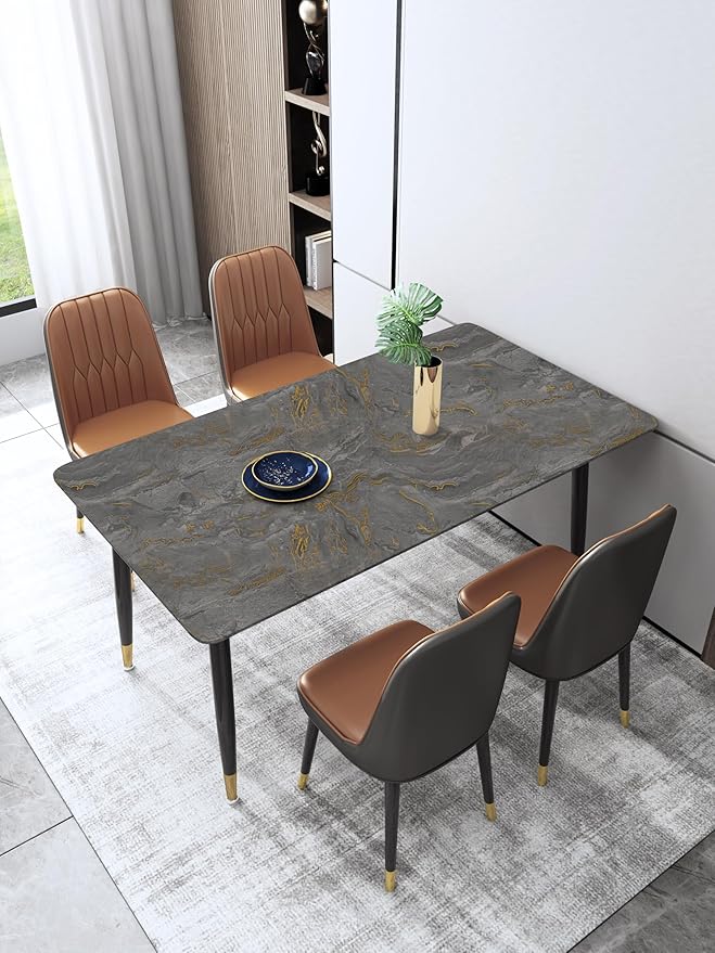Abyssaly Marble Contact Paper Black Granite Peel and Stick Wallpaper for Countertop Self-Adhesive Thickening Kitchen Bathroom and Furniture (Grey Gold, 15.7" x 118")