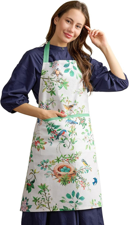 Maison d' Hermine 100% Cotton Apron for women with Pocket Kitchen Chef Apron for Men Cooking Mothers Day Gifts