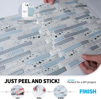 Art3d Peel and Stick Kitchen Backsplash Self-Adhesive Wall Tile Stone, 10 Sheets