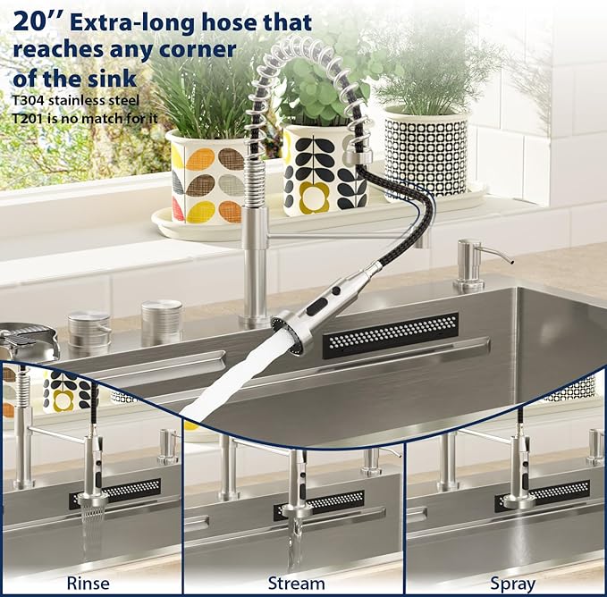 Lordear 33 Drop In Kitchen Sink with Faucet 33x22 Inch Waterfall Kitchen Sinks Topmount Stainless Steel 16 Gauge Single Bowl Workstation Kitchen Sink with Two Multifunctional Switch Knob