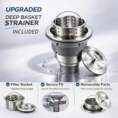 ORLANDO 16x16 inch Undermount Bar Prep Sink – 18 Gauge Stainless Steel Single Bowl Compact Kitchen Sink with Basket Strainer for Small Kitchen & Wet Bar