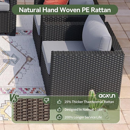 Aoxun 1 Piece Outdoor Patio Furniture Set 2 Seats, Gray