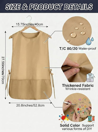 TFTAFAN Cobbler Apron Unisex Waterproof Apron with 2 Deep Pockets Art Smock for Painting Cleaning Artiest Apron work kitchen