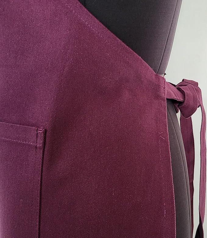100% Cotton Kitchen Apron with 2 Pockets – Adjustable Chef Apron for Cooking Baking BBQ – Unisex Apron