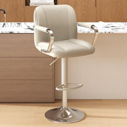 MALOL Set of 1 Beige Counter Chairs with Backs – Adjustable Swivel High Chairs for Kitchen Island, Modern Seating, Taburetes para Barra de Cocina, Island Stools for Home Bar