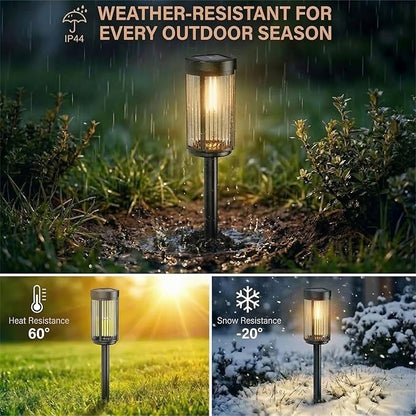 Sparkblaze 2 Pack Solar Garden Lights Outdoor, Decorative Solar Pathway Lights for Yard Auto On/Off Landscape Lighting for Walkway, Lawn, Garden, Waterproof Solar Stake Lights. (2, Warm White)