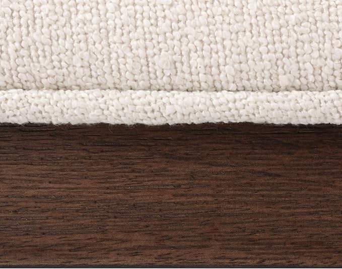 Plank+Beam Sereno Counter Stool, 24", Set of 2, Sturdy Wood Modern Kitchen Counter Height Stool, Upholstered Cushion Counter Chair with Back, Walnut/Ivory