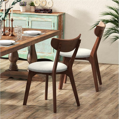 NAFORT Dining Chairs Set of 6/4/2, Modern Fabric Upholstered Dining Room Chair, Farmhouse Wooden Kitchen Chairs with Curved Backrest for Dining Kitchen Room, Living Room, Studio, Restaurant