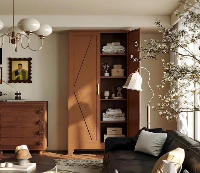 71" H Metal Storage Cabinet,Food Pantry Cabinets with Doors,Tall Cabinet,Kitchen Pantry Storage Cabinets