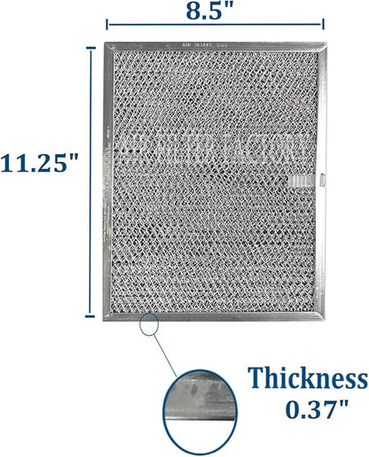 Air Filter Factory LL62F, LL6200, MM 6500 Compatible For Broan Nutone Aluminum Grease Mesh Charcoal Carbon Combo Range Hood Filter (Pack of 2)