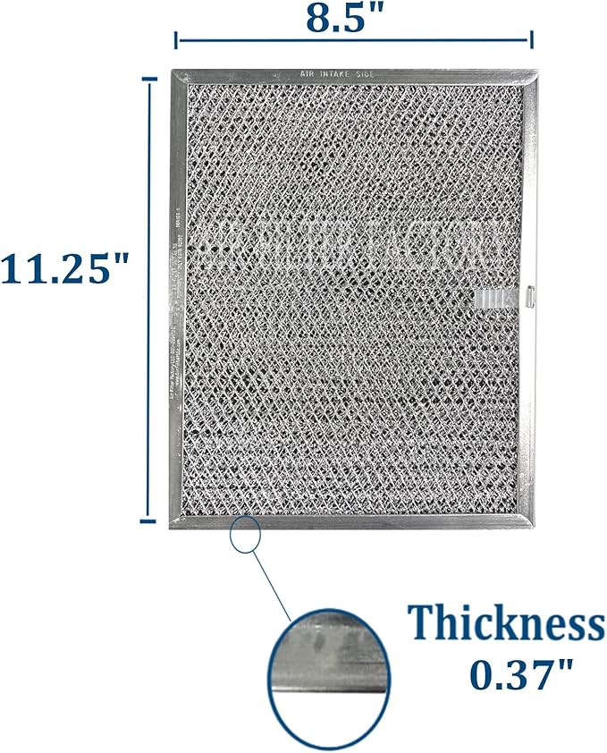 Air Filter Factory LL62F, LL6200, MM 6500 Compatible For Broan Nutone Aluminum Grease Mesh Charcoal Carbon Combo Range Hood Filter