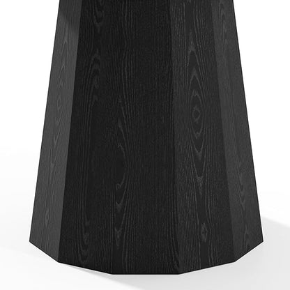 Casaphoria 46" Round Dining Table, Modern Wood Kitchen Table with Cone Shaped Strip Polygonal Base for Living Room & Dining Room, Easy Assembly Farmhouse Furniture for 4-6, Black
