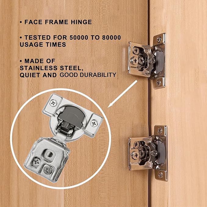 1-1/4 Inch Overlay Soft Close Cabinet Hinges, 2 Pack Slow Soft Close Hinges for Kitchen Cabinets Satin Nickel Hidden Self Closing Kitchen Cabinet Hinges for Cupboard
