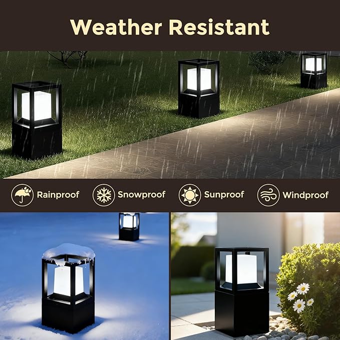 Gardencoin Low Voltage Landscape Path Lights 12V Outdoor LED Pathway Lighting Set of 4, 350LM Modern Black Garden Walkway Lights with Replaceable 5K Bulb, IP65 Waterproof Aluminum Driveway Lights