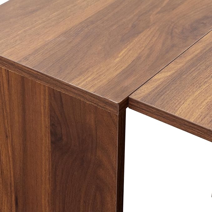 Folding Dining Table for 10-12 People, 118.5" Extendable Kitchen Table for Home Dining Room, Modern Dining Table Large Long Dining Room Table for Big Family Restaurant Furniture, Walnut