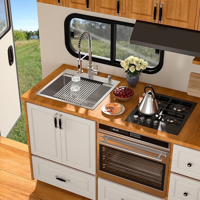 21 Outdoor Kitchen Sink - Beslend 21x20 Outdoor Sink Bar Sink RV Sinks Drop In, Topmount Stainless Steel Kitchen Sinks Wet Bar Sinks Workstation 16 Gauge Single Bowl Above Counter Indoor Outdoor