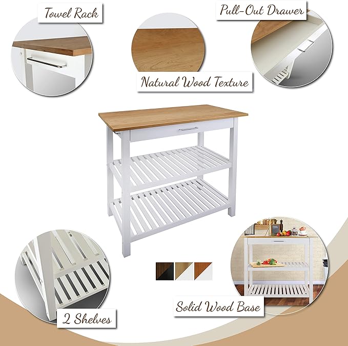 Kitchen Island with Solid American Cherry Top