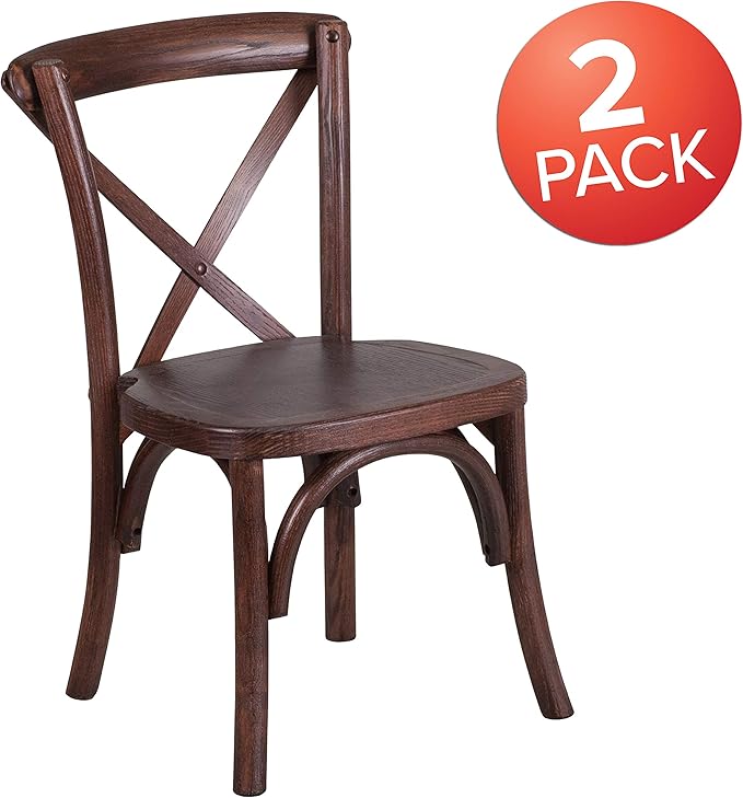 Flash Furniture 2 Pk. HERCULES Series Kids Mahogany Cross Back Chair
