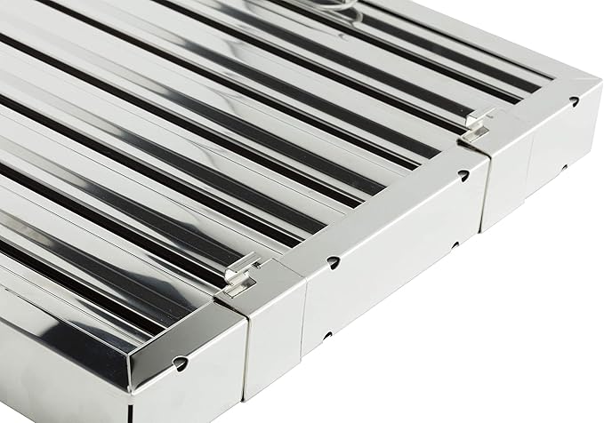snap-on clip adapter accessory. Retrofits commercial kitchen exhaust grease range hood filters to specific hanging hook type hood manufacturers and high airflow applications