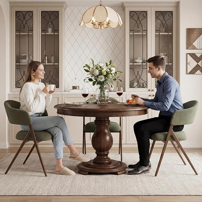 COLAMY Dining Chairs Set of 2, Mid Century Modern Dining Room Kitchen Dinner Chairs with Iron Legs, Open Back and Padded Seat, for Living Room/Bedroom/Restaurant/Cafe, Green