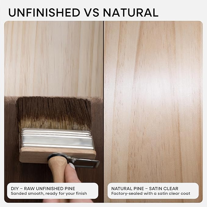 Homeforia 42 inch Wood Floating Shelf, High End Solid Natural Wood 42inch Large Floating Shelves for Wall Mounted, Unfinished Wooden Floating Shelves, Heavy Duty Bracket, 42 X 6.5 X 1.75 in, Set of 2
