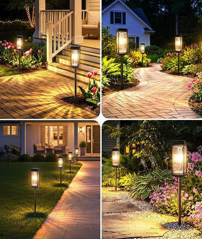 ELECLINK Solar Pathway Lights Outdoor, 6 Pack Upgraded Solar Lights Outdoor Waterproof, Bright Up to 15 Hrs Auto On/Off Garden Light for Yard Patio Lawn Path Walkway Driveway Outside Decor