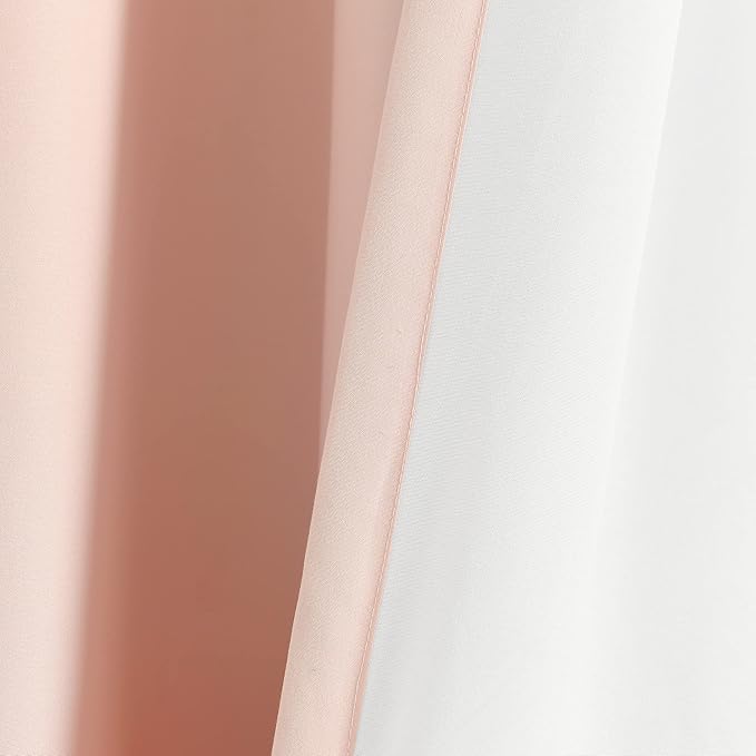 Lush Decor Allison Ruffle 100% Blackout Window Curtain Single 40" W x 84" L Blush - Pink Blackout Curtains for Bedroom or Nursery - Coquette Curtains