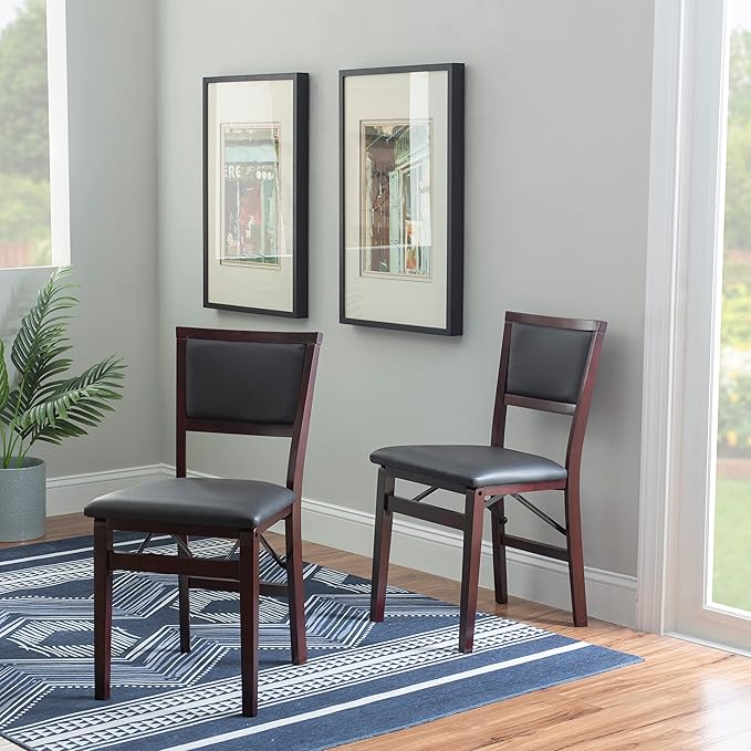 Linon Keira Pad Folding Chair, Set of 2, Engineered Wood