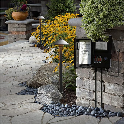 GOODSMANN Landscape Lighting Low Voltage Outdoor Path Lights Halogen Pathway Light Wired 10W 25 Lumen 2700K Warm White Metal 12V AC Bronze Electric Sidewalk Walkway Light with Cable Connector