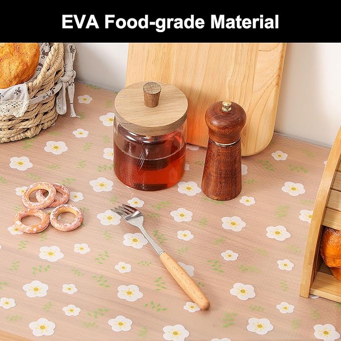 Cooyes Shelf Liner – Premium Non-Adhesive Cabinet & Drawer Liner for Kitchen – Waterproof Shelf Paper with Modern Pattern – Durable EVA Cabinet Mat – Easy to Cut （17.5" W x 78.7" L）