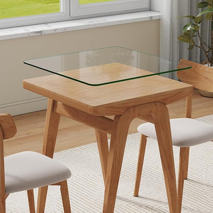 24" x 24" Tempered Glass Table Top Square 0.23" Thick Flat Polished Edge Top Protector for Dining, Patio, Coffee Table (24x24 inch)