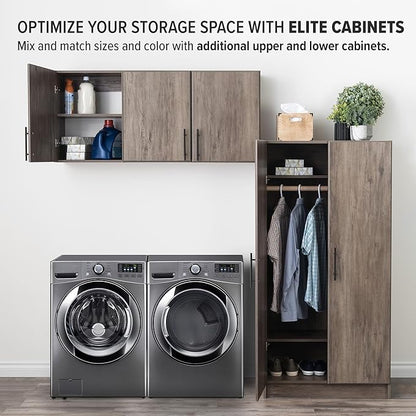 Prepac Elite 54" Wall Cabinet, Drifted Gray Storage Cabinet with 2 Adjustable Shelves, Storage for Pantry, Kitchen, Bathroom 12" D x 54" W x 24" H