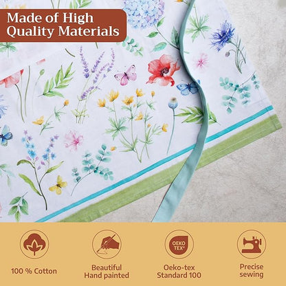 Maison d' Hermine 100% Cotton Apron for women with Pocket Kitchen Chef Apron for Men Cooking Mothers Day Gifts
