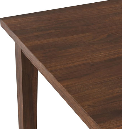 SIMPLIHOME Eastwood Dining Table - 66 inch Wide Solid Walnut Veneer Rectangular Table, Contemporary Style for Dining Room or Kitchen with Tapered Legs and Thick Top, Seats 6