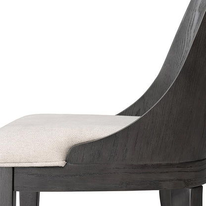 Furniture of America Selyra Modern Solid Wood Counter Height Chairs Set of 2 with Curved Wood Back, Comfortable Upholstered Seating for Dining Room, Home Kitchen, Ash Grey
