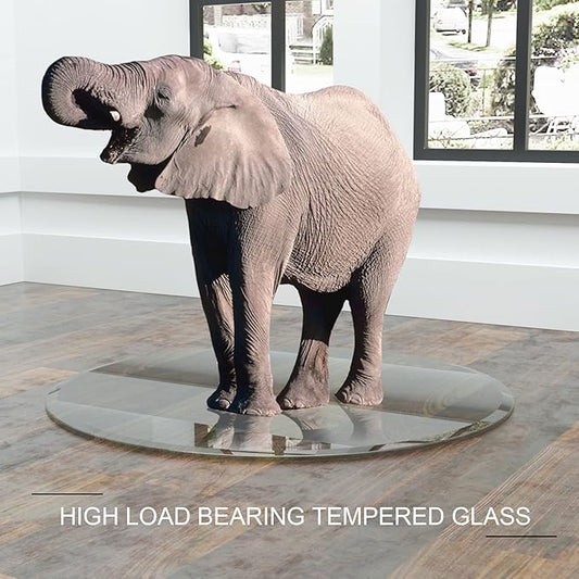 40" Inch Round Glass Table Top 0.36" Inch Thick Tempered Pencil Polished Edge, for Dining, Coffee, Restaurant，Coffee, Office, Side Table