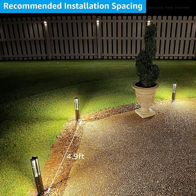 LEONLITE Low Voltage Path Lights, 3W LED Landscape Pathway Lights, Outdoor Landscape Lighting for Driveway, Garden, Aluminum, 12-24V AC/DC, ETL, IP65 Waterproof, 3000K Warm White, Black, Pack of 6