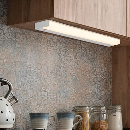 Maxxima 12 in. Hardwired LED Under Cabinet Light - 300 Lumens, 5 CCT, Color Temperature Slide Control, 2700K/3000K/3500K/4000K/5000K, Kitchen and Indoor Lighting Fixture, White, On/Off Switch