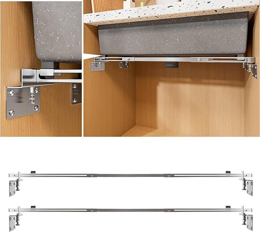 CPT-4pro Upgrade Undermount Sink Brackets Stainless Steel Adjustable Supports with 4 Anti-bulging Kit for Heavy Duty Undermount Kitchen Sink (47"-63"(119-160cm))