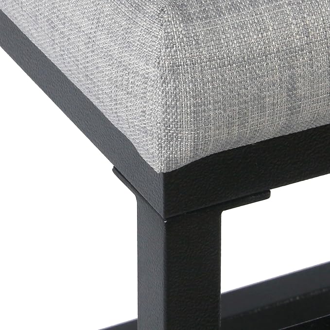 Homepop Home Decor | Modern 24-Inch Counter Stool | Backless Metal Frame Bar Stools Counter Height | Decorative Home Furniture, Natural