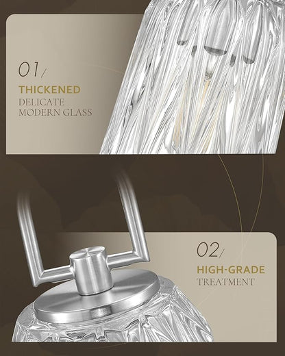 FEMILA 3 Pack Pendant Lights Kitchen Island, Brushed Nickel Glass Pendant Light for Kitchen Island Bedroom Hotel, 4FH83MIL-3PK BN