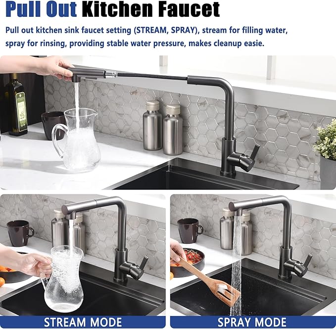 21x20 Drop In Black Bar Sink and Faucet Combo - 21 Inch Black Stainless Steel Drop In Kitchen Sink Workstation, 9 Inch Deep Wet Bar Sink Single Bowl with Accessories