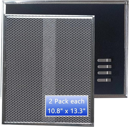 2-Pack Upgraded S99010308 BPSF30 Range Hood Charcoal Filters 10.8"x13.3" Fit GE WB02X10707 S-ears Allure Range Hood Filter and Bro-an Nut-one QS WS Non-Ducted carbon Replacement Filter