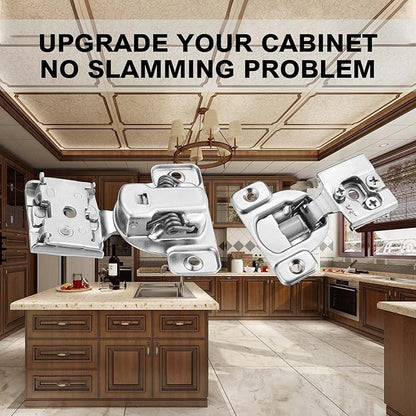 (4 Pack) 1/2 Inch Overlay Soft Close Cabinet Hinges, Kitchen Concealed Hinges for Face Frame Door, European Hinges with Brushed Nickel