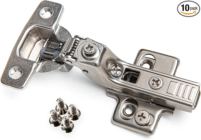 Soft Close Cabinet Hinge Set. 10 Inset Soft Close Hinges for Kitchen Cabinets with Adjustable Close Speeds.