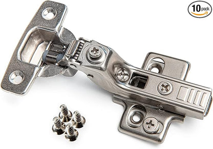 Soft Close Cabinet Hinge Set. 10 Inset Soft Close Hinges for Kitchen Cabinets with Adjustable Close Speeds.