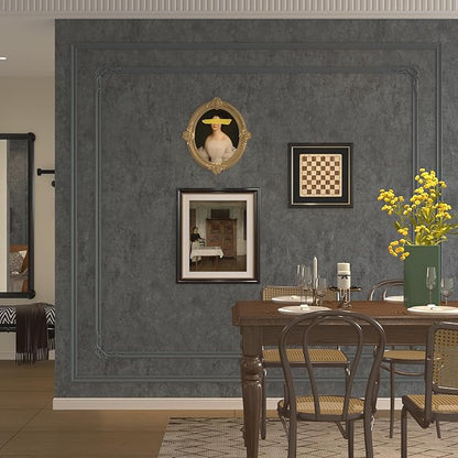 3yecao 16"×118" Thick Dark Blue Grey Concrete Wallpaper Peel and Stick Waterproof Glossy Textured Gray Concrete Contact Paper Vinyl Wrap Self Adhesive Cement Tile Sticker for Countertops Kitchen Walls