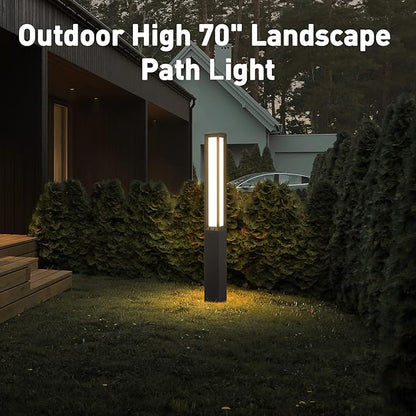 MVBT High 71 Inches Landscape Path Light, Outdoor Modern Luxury LED IP54 Waterproof Landscape Bollard Lighting for Lawn Patio Courtyard Driveway Pathway Decoration with High Voltage Wired